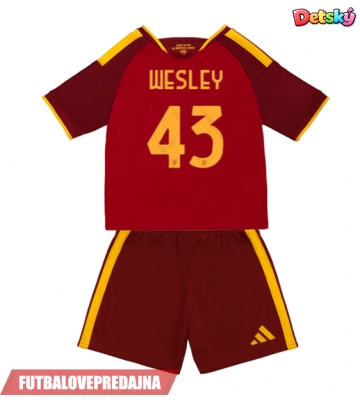 Lacne Dětský Futbalové dres AS Roma Wesley Franca #43 2026-27 Krátky Rukáv - Domáci (+ trenírky)